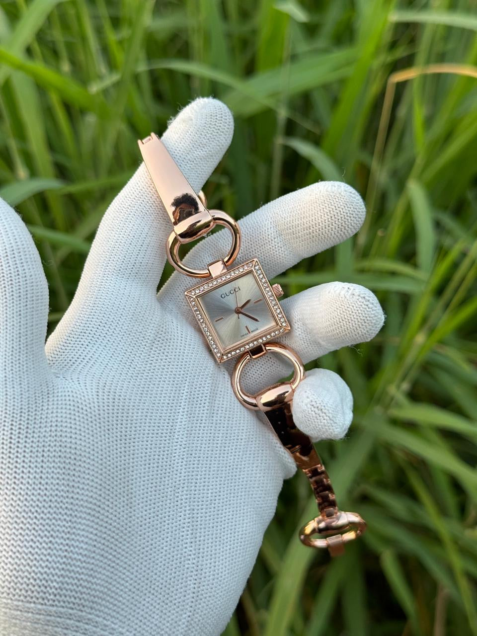 Luxury Square Dial Bracelet Watch for Women – Crystal Bezel Design