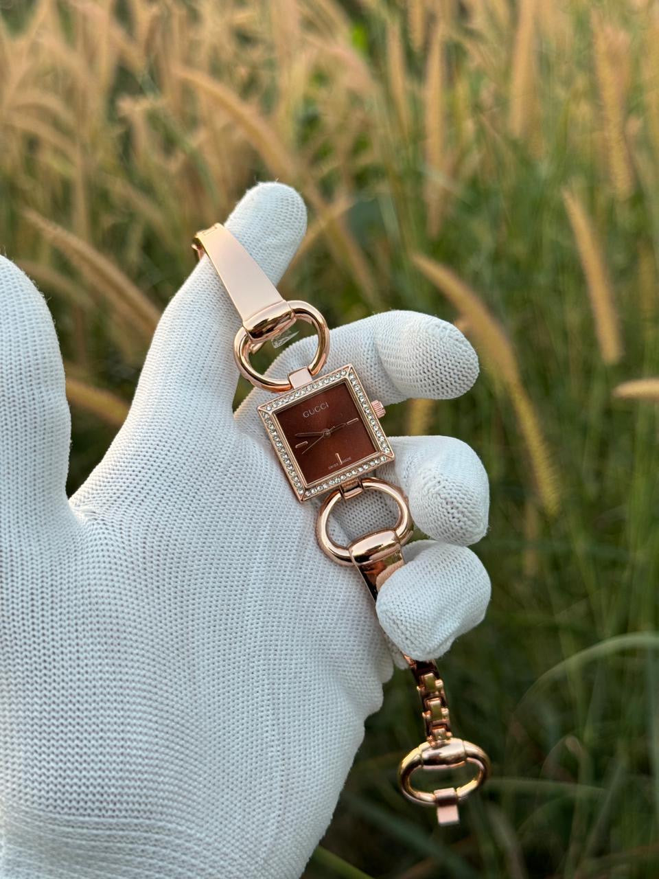 Luxury Square Dial Bracelet Watch for Women – Crystal Bezel Design