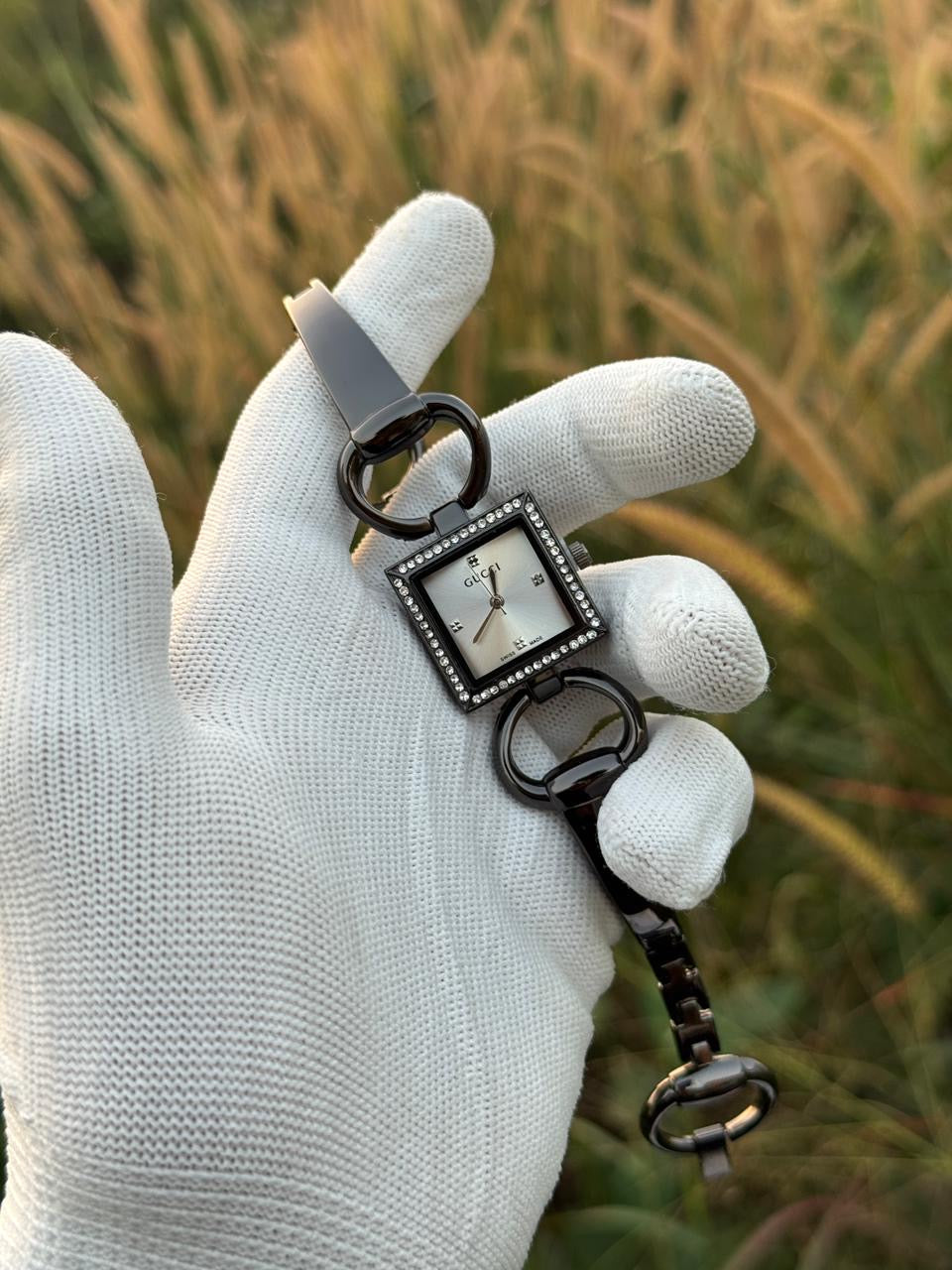 Luxury Square Dial Bracelet Watch for Women – Crystal Bezel Design