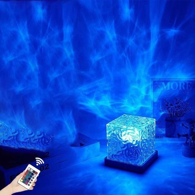 Rotating Water Ripple Night Light Aura Lamp