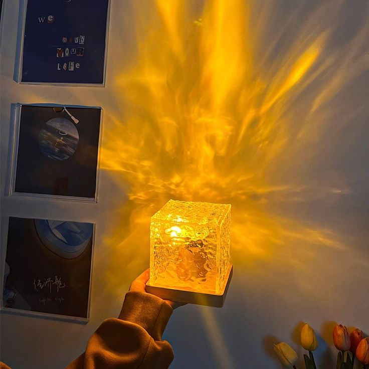 Rotating Water Ripple Night Light Aura Lamp